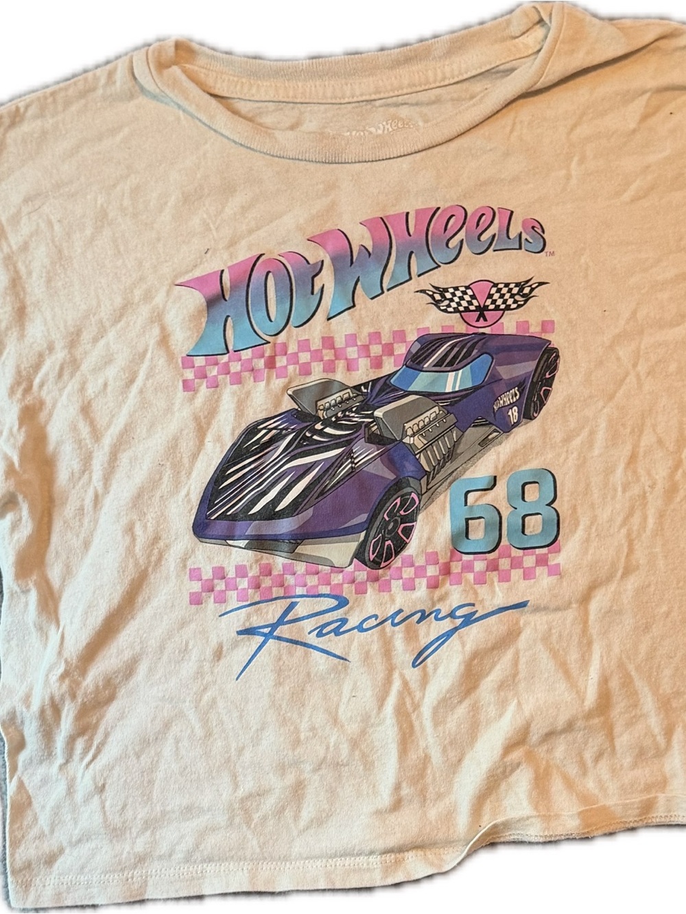 Hot Wheels Cream Short Sleeve Racing Tee (Crop Top)